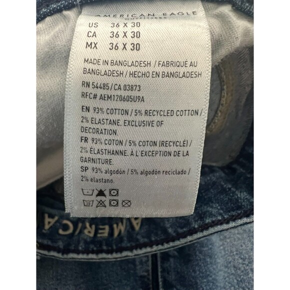 American Eagle Men's 36x30 Medium Wash Relaxed Straight Flex Jeans M - Picture 11 of 16